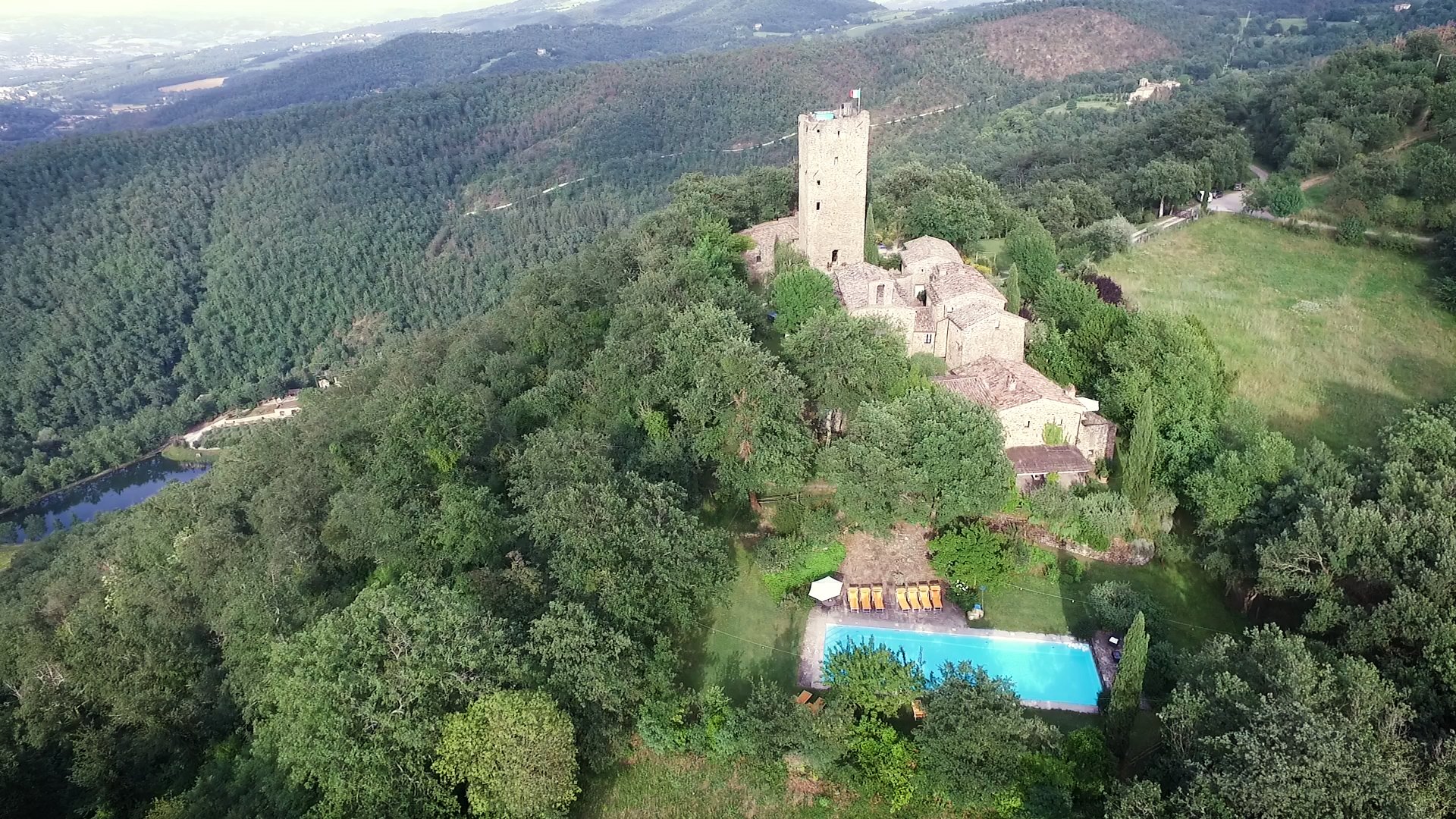 True Umbria Castle Rental Castello Del Falco Aerial 01 True Umbria Castle Rental Castello Del Falco Aerial 01
